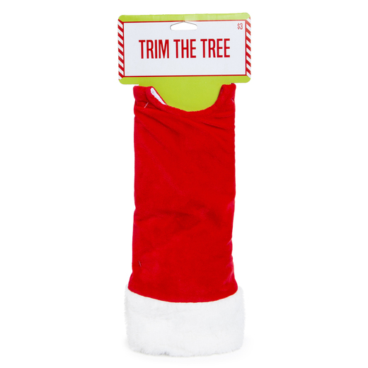 christmas tree skirt w/ faux fur trim 24in let go & have fun