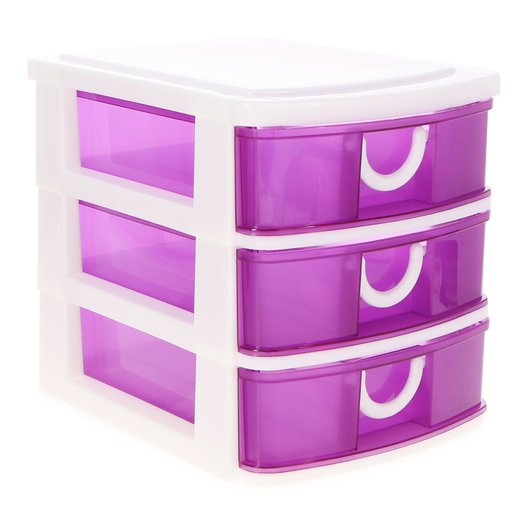 3drawer mini organizer dark purple let go & have fun