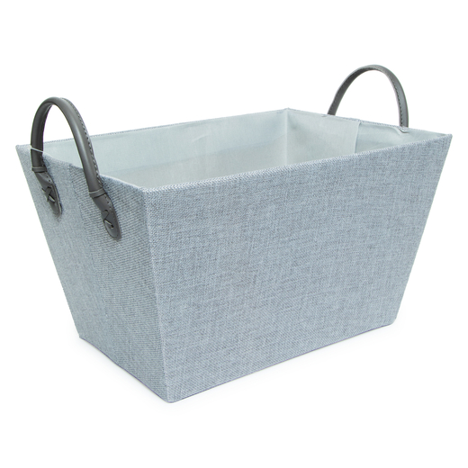 flax storage bin w/ faux leather handles 8in x 13in Five Below let