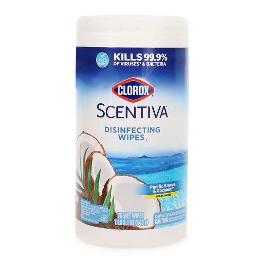 clorox® scentiva® disinfecting wipes 75count, pacific breeze & coconut