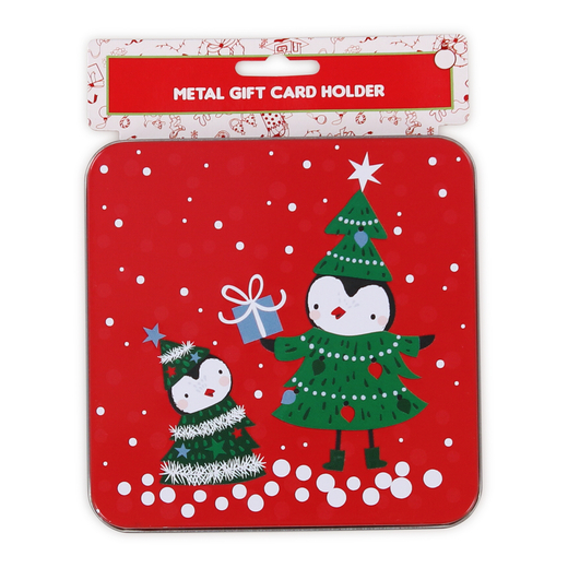 holiday metal gift card holder penguin Five Below let go & have fun