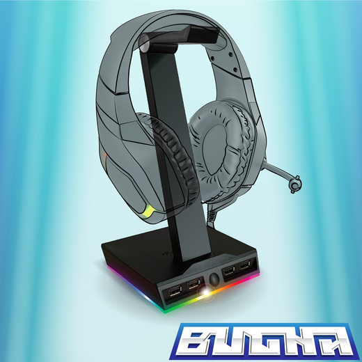 Bugha exclusive LED gaming headset stand w/ 4 usb ports Five Below