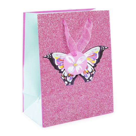 medium butterfly gift bag 9in let go & have fun