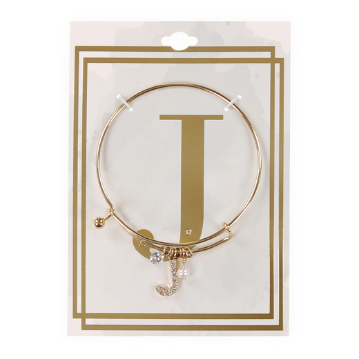 letter J diamond initial charm bracelet Five Below let go & have fun