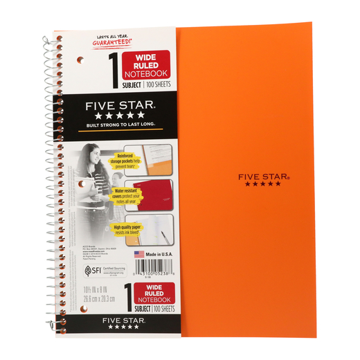 Mead® Five Star® 1 Subject Wide Ruled Trendy Notebook Five Below