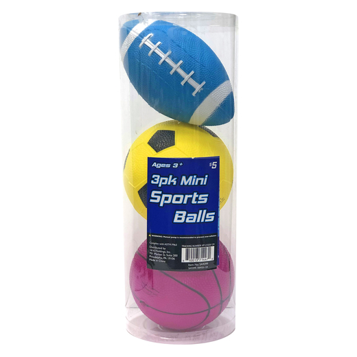 3Pack Mini Sports Balls Five Below let go & have fun