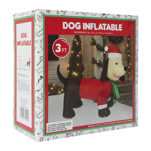 3ft inflatable santa dog christmas decoration Five Below let go