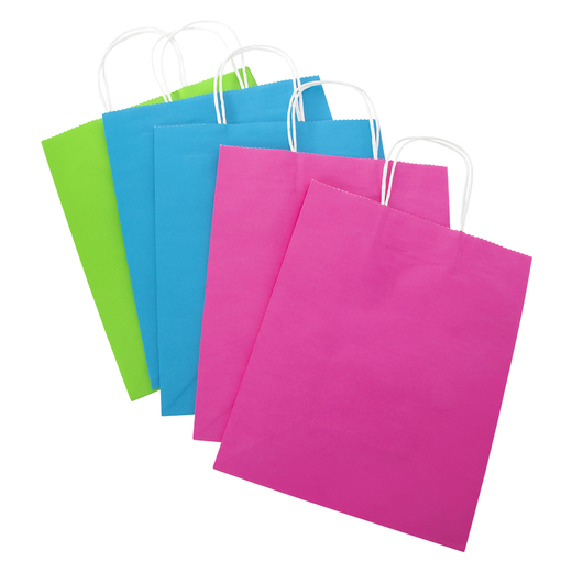 large neon kraft gift bags 5pack 12.75in x 10.45in Five Below let