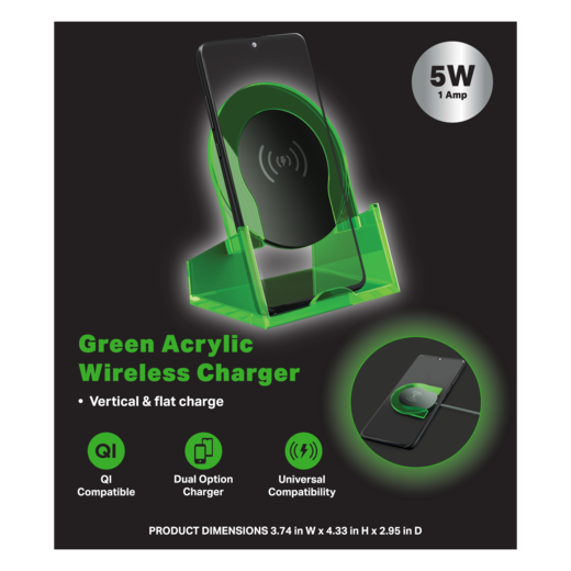 5W acrylic wireless charger Five Below let go & have fun