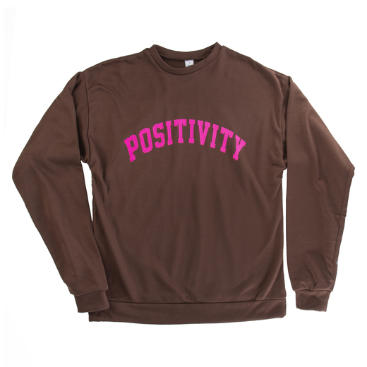 juniors chocolate 'positivity' sweatshirt Five Below let go & have fun