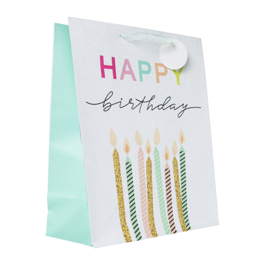 large birthday gift bag 12.75in x 10.3in Five Below let go & have fun