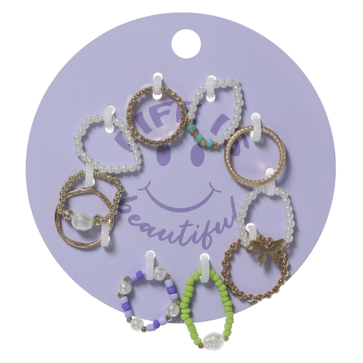 beautiful rings 10piece set Five Below let go & have fun