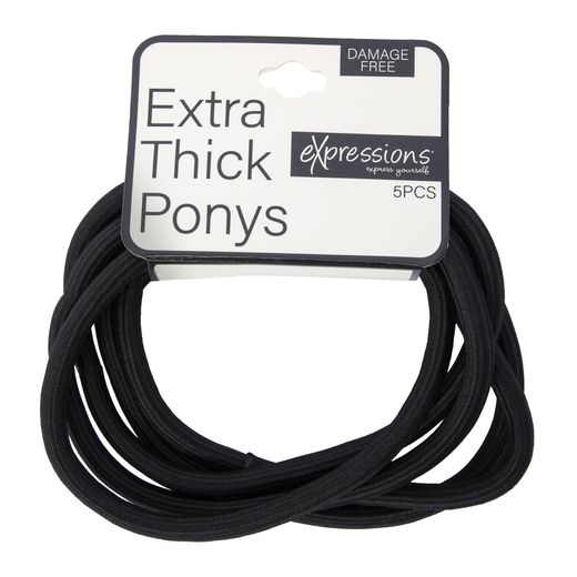 Extra Thick Black Hair Elastics 5Pack Five Below let go & have fun