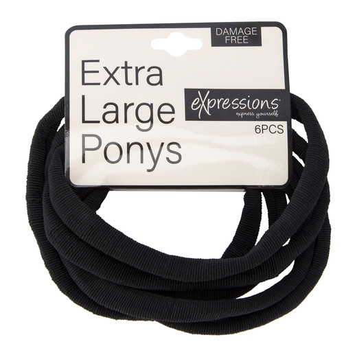 Extra Large Black Hair Elastics 6Pack Five Below let go & have fun