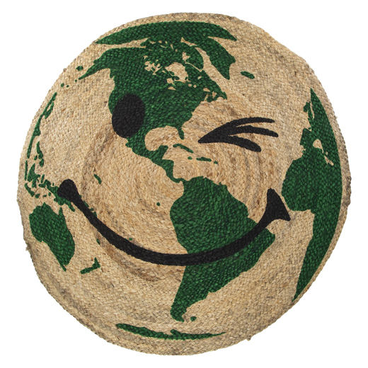 Printed Round Jute Rug 30in Five Below let go & have fun